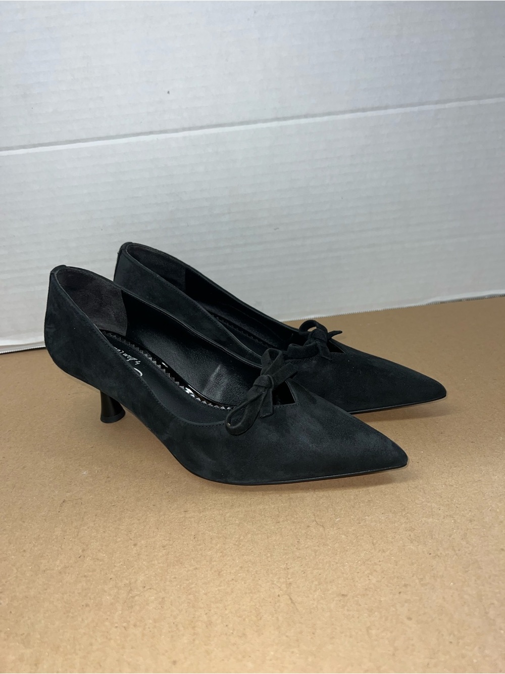 Circus by Sam Edelman Black Pointed Toe Kitten Heel Pumps Heels Shoes with Bow